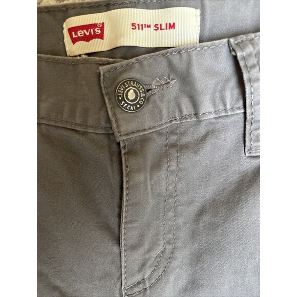 Levi's 511 Slim Tapered PANTS - Gray Khaki - Mens Tag  27X27 Measures 27x28 - Picture 5 of 15